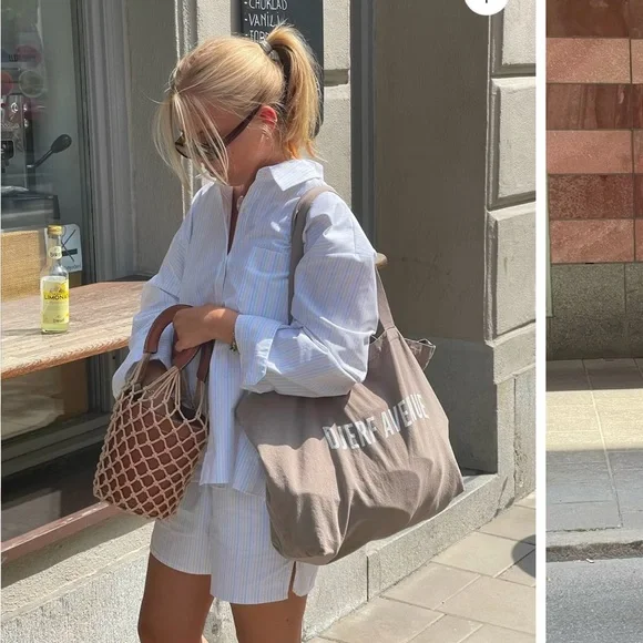 Djerf Avenue oat tan cream tote bag purse NWOT - Picture 3 of 3